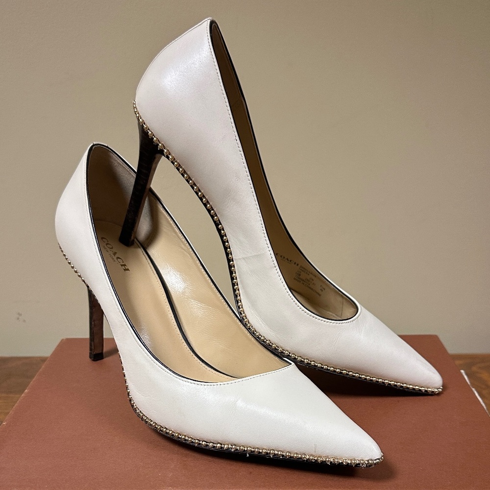 Coach Tamera Leather Beadchain Pump -  Size 10